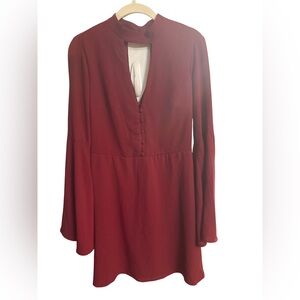 Socialite Burgundy Button-Down Dress